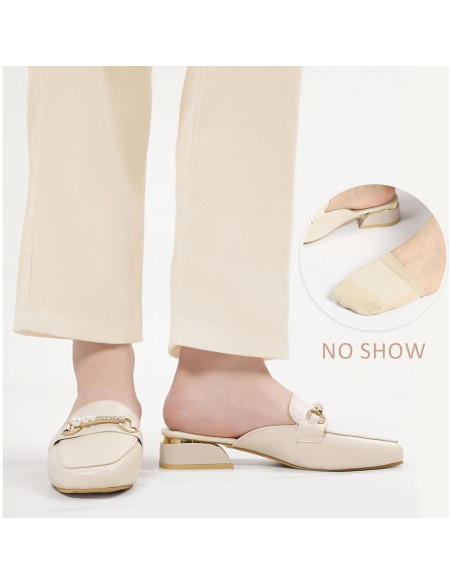Calcetines Cortos de Dedos para Mujeres - 6 Pares Beige y Negro Calcetines Cortos de Dedos para Mujeres - 6 Pares Beige y Negro