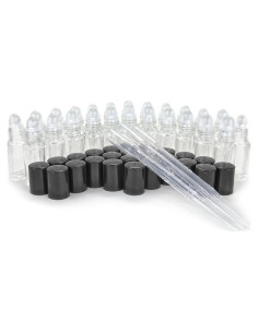 24 Botellas de Vidrio Mini con Rodillo Vivaplex 10.16 cm