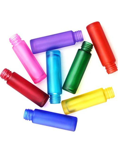 Botellas de Vidrio Esmerilado Roll On 10ml - 8 Colores Botellas de Vidrio Esmerilado Roll On 10ml - 8 Colores