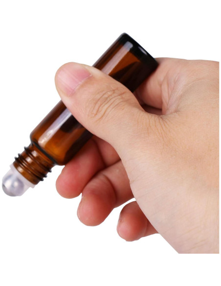 Botellas Rodantes de Vidrio Ámbar inice 12 Pack 10ml Botellas Rodantes de Vidrio Ámbar inice 12 Pack 10ml