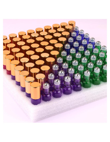 Pack 100 Botellas de Rodillo 5ml MaxMau para Aceites Esenciales