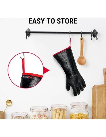 Guantes de BBQ ThermoPro TP100 Resistentes al Calor 500C Guantes de BBQ ThermoPro TP100 Resistentes al Calor 500C
