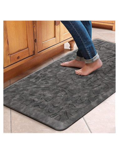 Alfombra de Cocina Antifatiga KMAT 99x51cm Gris Impermeable