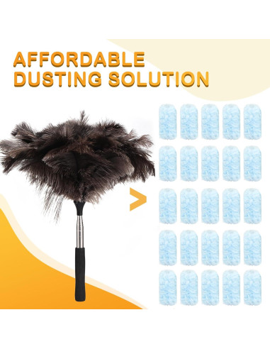 Plumero de Plumas de Avestruz RONSUNG con Mango Telescópico 190.5 cm