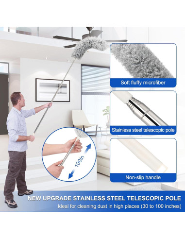 Plumero Extensible AUXOTA de Microfibra 76-254 cm Lavable