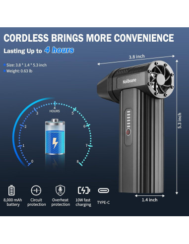 Soplador de Aire Comprimido Koilboane 8000mAh Inalámbrico