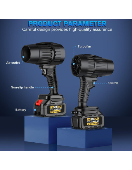 Soplador de Hojas Inalámbrico Cardmap 21V 2600mAh Portátil Soplador de Hojas Inalámbrico Cardmap 21V 2600mAh Portátil