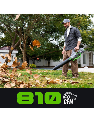 Soplador de Hojas Eléctrico Inalámbrico NovorikX 60V 810 CFM