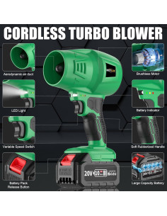 Sopladora de Hojas Eléctrica Inalámbrica Muylux 20V 1.57kg 2