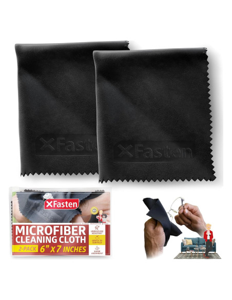 Paño de Limpieza de Microfibra XFasten - Paquete de 2, 15x17 cm Paño de Limpieza de Microfibra XFasten - Paquete de 2, 15x17 cm