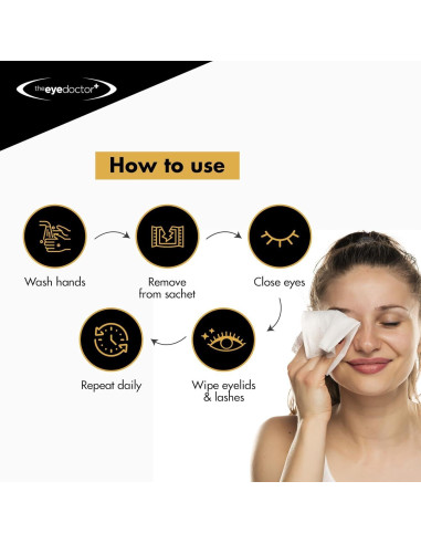 Toallitas para Párpados The Eye Doctor - 80 Unidades para Ojos Sensibles