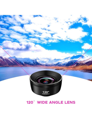 Kit de Lentes 3-en-1 Kakotopa para Smartphone - Ojo de Pez, Gran Angular y Macro