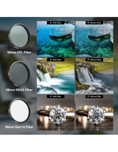 Kit de Filtros APEXEL 58mm para Teléfono Móvil - 7 Pcs