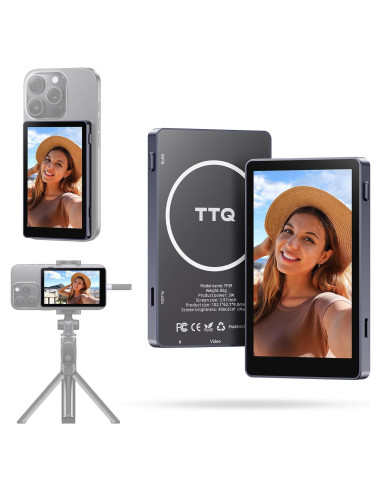 Monitor Selfie TTQ 4K 30fps Magnético para Vlog - Control Remoto