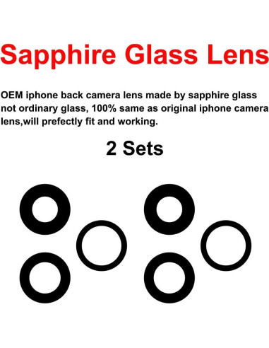 Juego de Reemplazo de Cristal de Lente para iPhone 13 Pro/Max