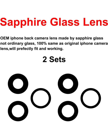 Juego de Reemplazo de Cristal de Lente para iPhone 13 Pro/Max Juego de Reemplazo de Cristal de Lente para iPhone 13 Pro/Max