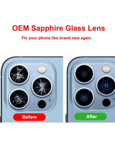 Juego de Reemplazo de Cristal de Lente para iPhone 13 Pro/Max