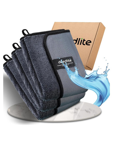 Toallas de Microfibra Deedlite 40x40 cm - Paquete de 3 - Secado Sin Marcas