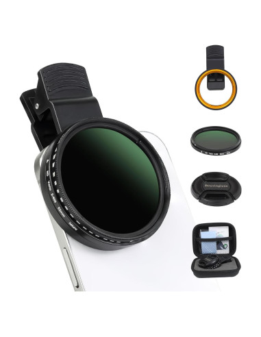 Filtro ND2-ND400 52mm Ajustable para Teléfonos y Cámaras