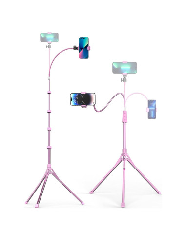 Soporte para Teléfono Aureday 92" con Cuello de Ganso Rosa