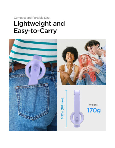 Selfie Stick Tripod Spigen MagSafe 61 cm Control Remoto Lavanda