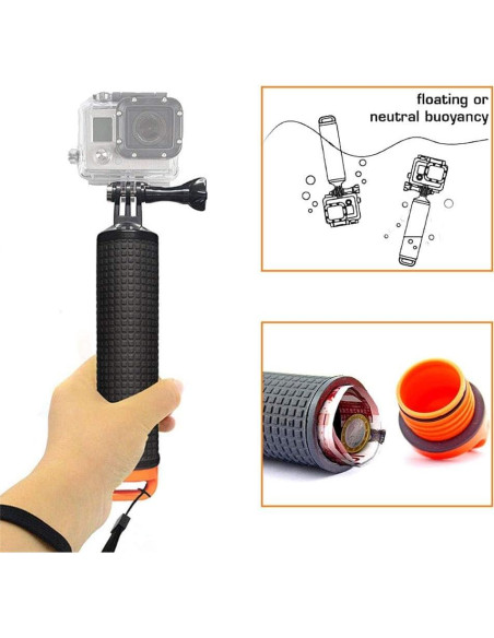 Empuñadura Flotante Impermeable para Cámara Reflex - GoPro, DJI Empuñadura Flotante Impermeable para Cámara Reflex - GoPro, DJI