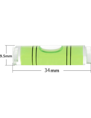 Nivel Cilíndrico Mini JYK 20pcs 9.5x34mm Herramientas de Medición
