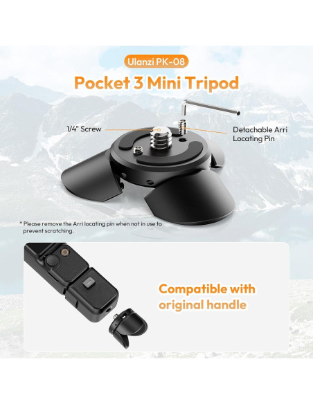 Trípode Mini Pocket 3 ULANZI PK-08 para DJI Osmo Pocket 3 Trípode Mini Pocket 3 ULANZI PK-08 para DJI Osmo Pocket 3