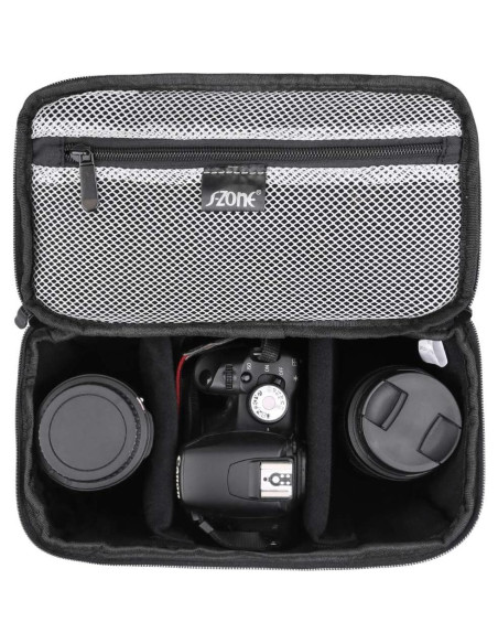 Bolsa de Cámara Plegable Acolchada S-ZONE para DSLR Negro Bolsa de Cámara Plegable Acolchada S-ZONE para DSLR Negro