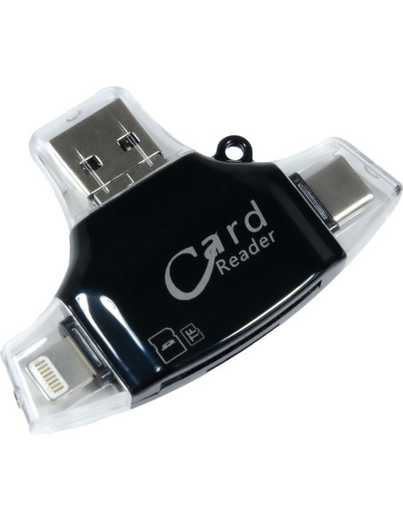 Lector de Tarjetas SD y microSD BoxWave AllReader USB-C Negro Lector de Tarjetas SD y microSD BoxWave AllReader USB-C Negro