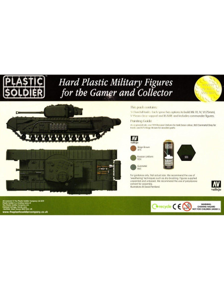 Tanque Churchill Británico con Figuras - Plastic Soldier 5 Miniaturas Tanque Churchill Británico con Figuras - Plastic Soldier 5 Miniaturas