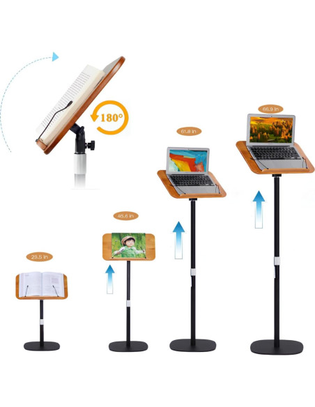 Soporte de Libro Ajustable Blinrfilal 4.69kg Madera 45.7x32cm Soporte de Libro Ajustable Blinrfilal 4.69kg Madera 45.7x32cm