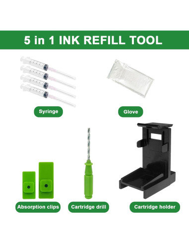 Kit de Recarga de Tinta 5 en 1 Dikarsum - Compatible 60XL 61XL 62XL