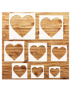 Plantillas de Corazón Reutilizables HVSWLY - 8 Piezas para Pintura