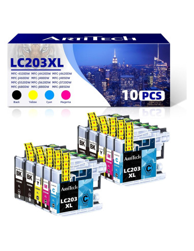 Cartuchos de tinta compatibles Brother LC203 XL - 10 Paquete