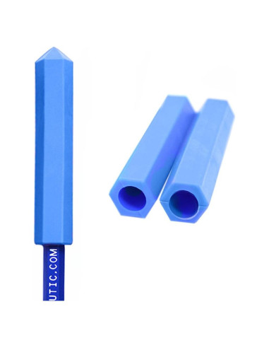 Tapa de lápiz masticable Krypto-Bite ARK - Azul muy resistente (3 unidades)