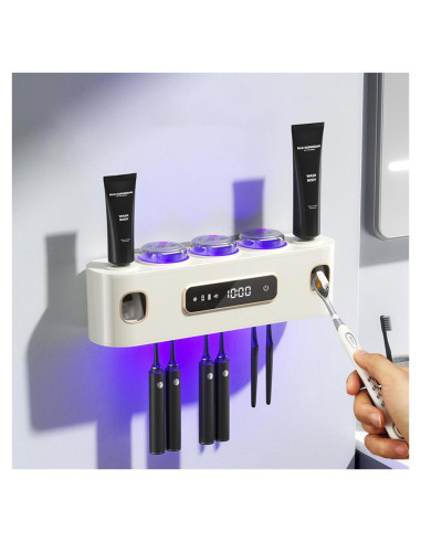 Soporte para Cepillos de Dientes Wekity con Dispensador Blanco