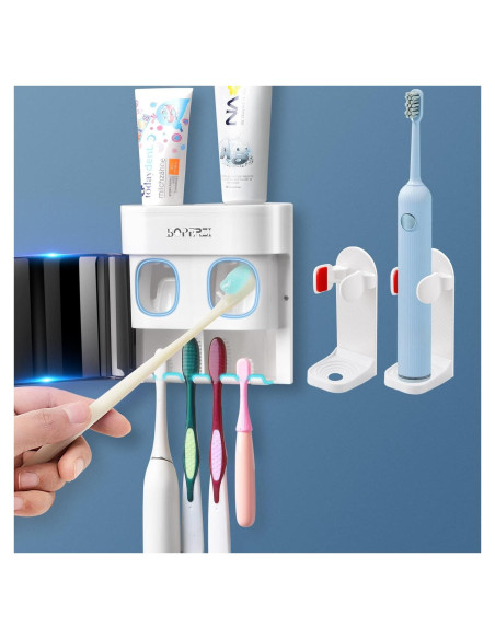 Soporte de Cepillo de Dientes Boperzi con Dispensador Automático Soporte de Cepillo de Dientes Boperzi con Dispensador Automático