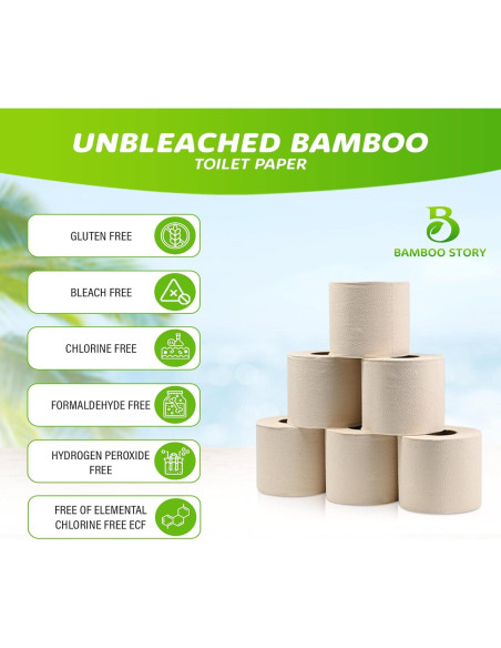 Papel Higiénico Ecológico Bamboo Story 12 Rollos 3PLY Papel Higiénico Ecológico Bamboo Story 12 Rollos 3PLY