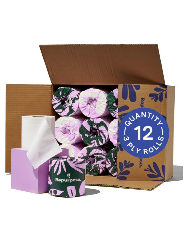Papel Higiénico 100% Bambú Repurpose 3 Capas 12 Rollos