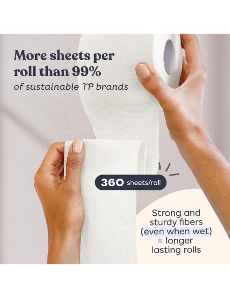 Papel Higiénico de Bambú Betterway 3 Capas 12 Rollos 360 Hojas Papel Higiénico de Bambú Betterway 3 Capas 12 Rollos 360 Hojas