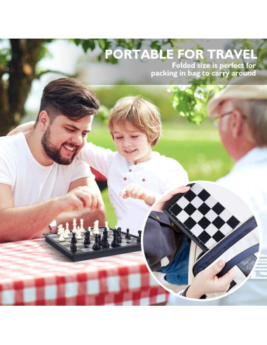Juego de Ajedrez Magnético de Viaje Joneytech 24.9 cm Plegable