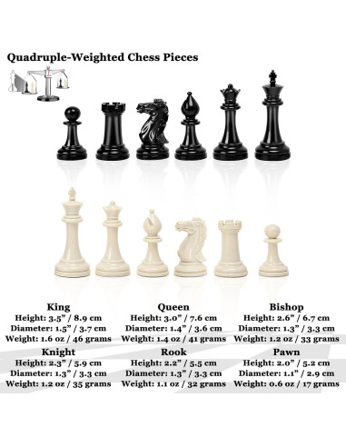 Juego de Ajedrez Profesional Vexong 50.5 cm Silicona Piezas Pesadas