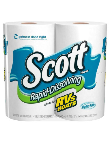 Papel Higiénico Scott Disolución Rápida 4 Rollos x 12 Paquetes