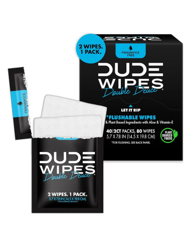 Toallitas Desechables DUDE Wipes - 80 Unidades Sin Fragancia