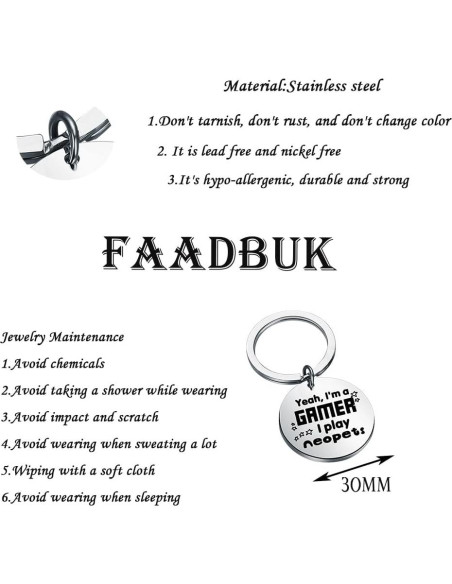 Llavero de Videojuego FAADBUK Neo - Acero Inoxidable 30mm Llavero de Videojuego FAADBUK Neo - Acero Inoxidable 30mm