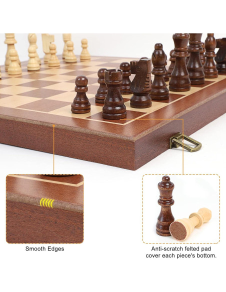 Juego de Ajedrez Plegable LEAP de Madera 40.7 cm Sapele Juego de Ajedrez Plegable LEAP de Madera 40.7 cm Sapele