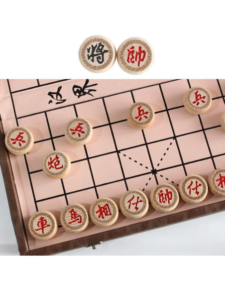 Juego de Ajedrez Chino Luoyer 38.1 cm Plegable Cuero PU Juego de Ajedrez Chino Luoyer 38.1 cm Plegable Cuero PU