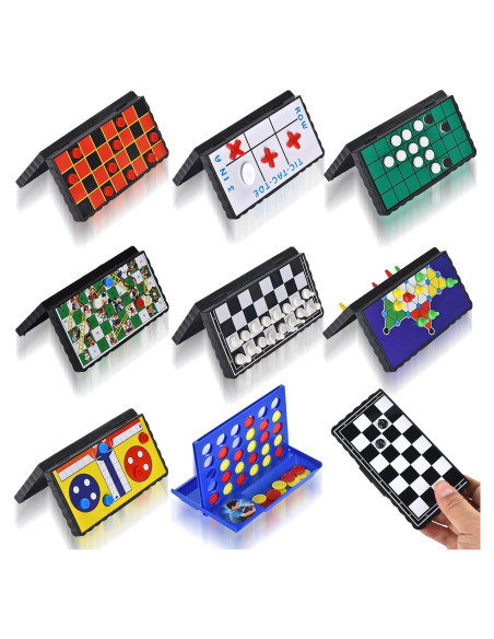 Juego de Ajedrez Magnético Mini 8 en 1 ColorGo Plegable Juego de Ajedrez Magnético Mini 8 en 1 ColorGo Plegable