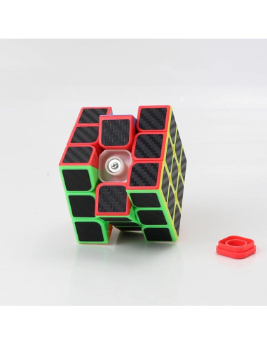 Cubo Mágico 3x3 Speed Cube AMAZA Fibra de Carbono Negro